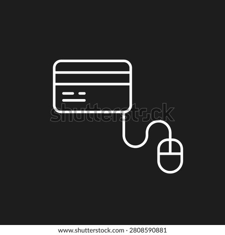 Minimalist Credit Card Connected to Computer Mouse Line Icon, Modern Pay Per Click Advertising, Online Transaction Checkout, Digital Banking Finance Transfer, and Internet Money Investment Vector.