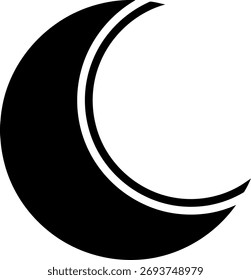 Icono de luna creciente minimalista Vector de símbolo celestial simple