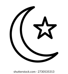 Coleção Minimalista de Ícones Planas de Estrela Crescente