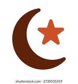 Coleção Minimalista de Ícones Planas de Estrela Crescente