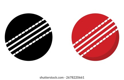 Ícone de vetor de bola de críquete minimalista, perfeito para o logotipo esportivo, símbolo e design gráfico