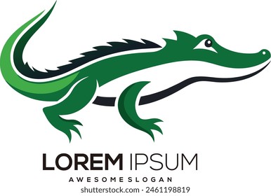 a minimalist Crocodile logo vector art illustration with a Crocodile icon logo