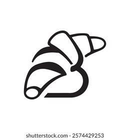 Minimalist Croissant Logo with Letter B