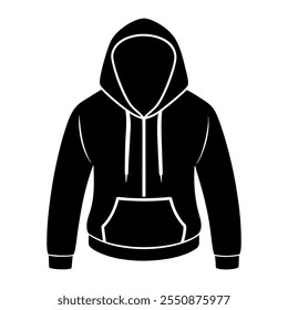 Minimalist Cropped Hoodie Silhouette Vector Illustration for Fashion Design  