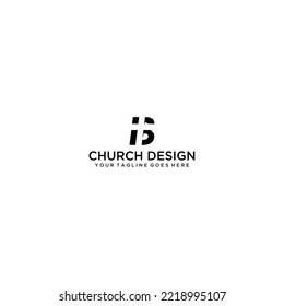 Minimalist cross letter b logo design religious symbol church branding clean monochrome graphic