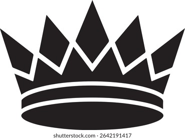 A minimalist crown design representing power and royalty—ideal for luxury brands or app icons.