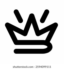 A minimalist crown icon, bold and geometric, perfect for logos or symbols.