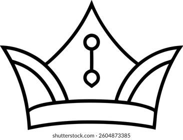 minimalist crown icon in a line art vector illustration