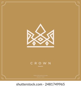 Minimalist crown logo icon template. Simple crown icon symbol