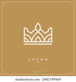 Minimalist crown logo icon template. Simple crown icon symbol