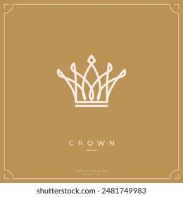 Icono de logotipo de corona minimalista Plantilla. Símbolo de icono de corona simple