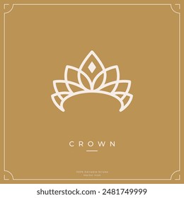 Minimalist crown logo icon template. Simple crown icon symbol