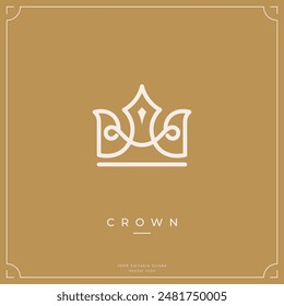 Icono de logotipo de corona minimalista Plantilla. Símbolo de icono de corona simple