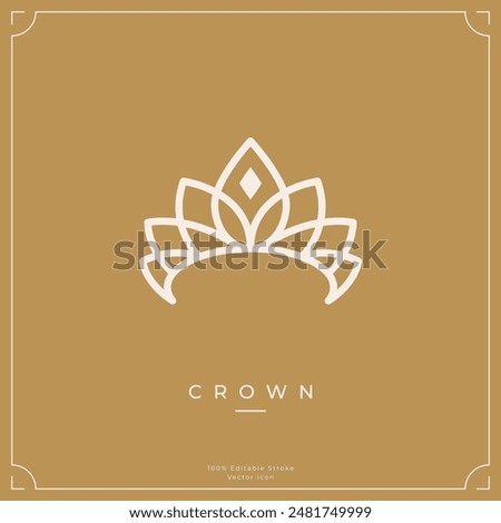 Minimalist crown logo icon template. Simple crown icon symbol