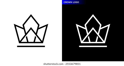 Minimalist crown logo. King, queen, power, kingdom. Icon symbol design template EPS 10.