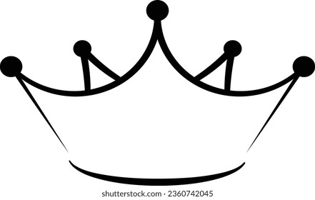 Minimalist crown shape. impressionist line art crown for king or queen.