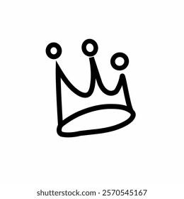 Minimalist crown vector design with a hand-drawn style. Perfect for branding, royalty-themed graphics, or modern logos. Clean and versatile