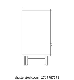 Armario minimalista con líneas limpias y proporciones equilibradas, adecuado para conceptos de diseño de interiores, catálogos de muebles y proyectos de visualización arquitectónica.
