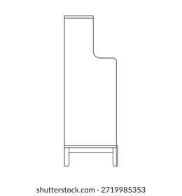 Vista lateral minimalista del armario con geometría limpia y proporciones equilibradas. Adecuado para conceptos de diseño de interiores, catálogos de muebles y visualización arquitectónica.