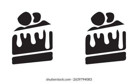Minimalist Cupcake Icons Set on White Background