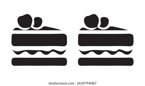 Minimalist Cupcake Icons Set on White Background