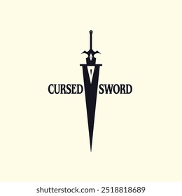 logotipo minimalista amaldiçoado espada legal
