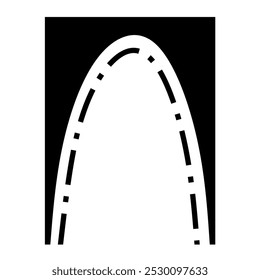 Minimalist curved architectural design types. Simple curved door or window line design