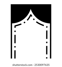 Minimalist curved architectural design types. Simple curved door or window line design