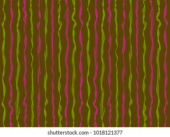 Minimalist curved stripes vertical lines vector shirt pattern. Thin intersecting and parallel bent lines, curve wavy ribbons clothing textile.  Wavy stripes ripple silk fabric texture illustration.