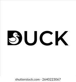 Minimalist Cute Duck Silhouette Logo – Nature and Kids Branding Vector