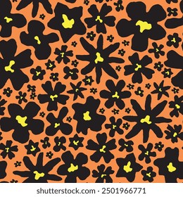 Minimalist cute floral seamless pattern