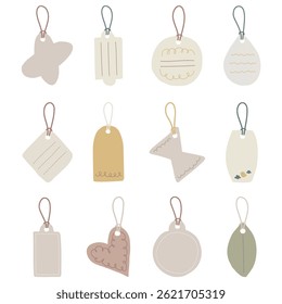 Minimalist Cute Handdrawn Paper Tag Label Keychain Flat Decorate