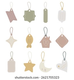 Etiqueta de papel desenhado à mão bonito minimalista Keychain Flat Decorar