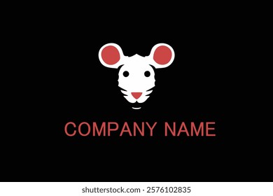 Minimalist Cute Mouse Logo Design icon