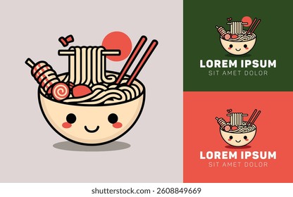 
Minimalist Cute Ramen Logo Japanese Food Icon