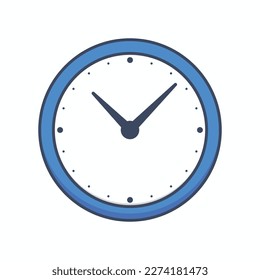Minimalist cute wall clock cartoon icon vector. Office furniture and interior symbol stock vector illustration.