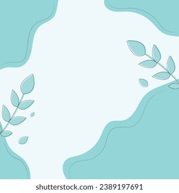 Minimalist cute wallpaper and background. Aesthetic green wallpaper. Abstract flower art design and natural wall art. Vector illustration.