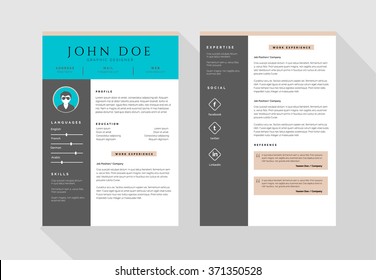 Minimalist CV  Curriculum vitae Resume Vector template 