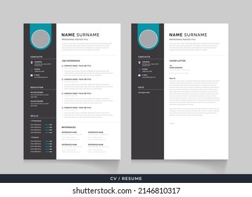 Minimalist CV resume and cover letter - minimal design - stylish minimalism