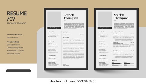 Minimalist CV Resume Design Template