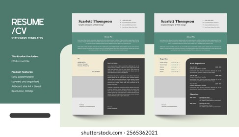 Minimalist CV Resume Design Template