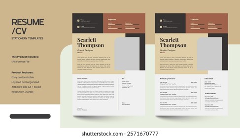 Minimalist CV Resume Design Template