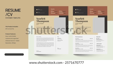 Minimalist CV Resume Design Template Stock photo © 