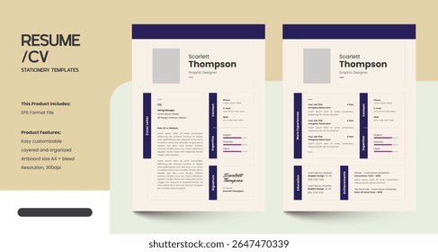 Minimalist CV Resume Design Templates