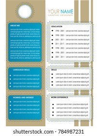 minimalist cv resume template design illustration vector