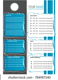 minimalist cv resume template design illustration vector