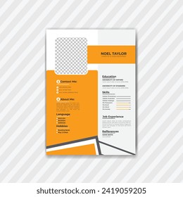 Minimalist cv resume template elegant with  color shades combination vector design