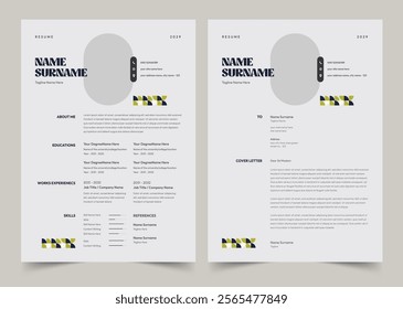 Minimalist CV Resume, vector minimalist black and white resume, vector resume