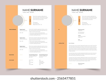 Minimalist CV Resume, vector minimalist black and white resume, vector resume