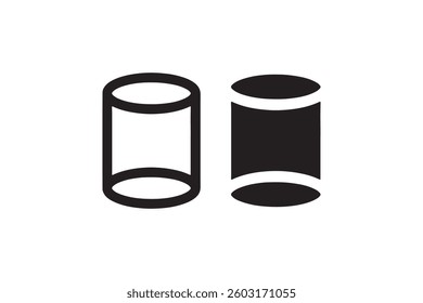 Minimalist cylinder shape vector icon Vector